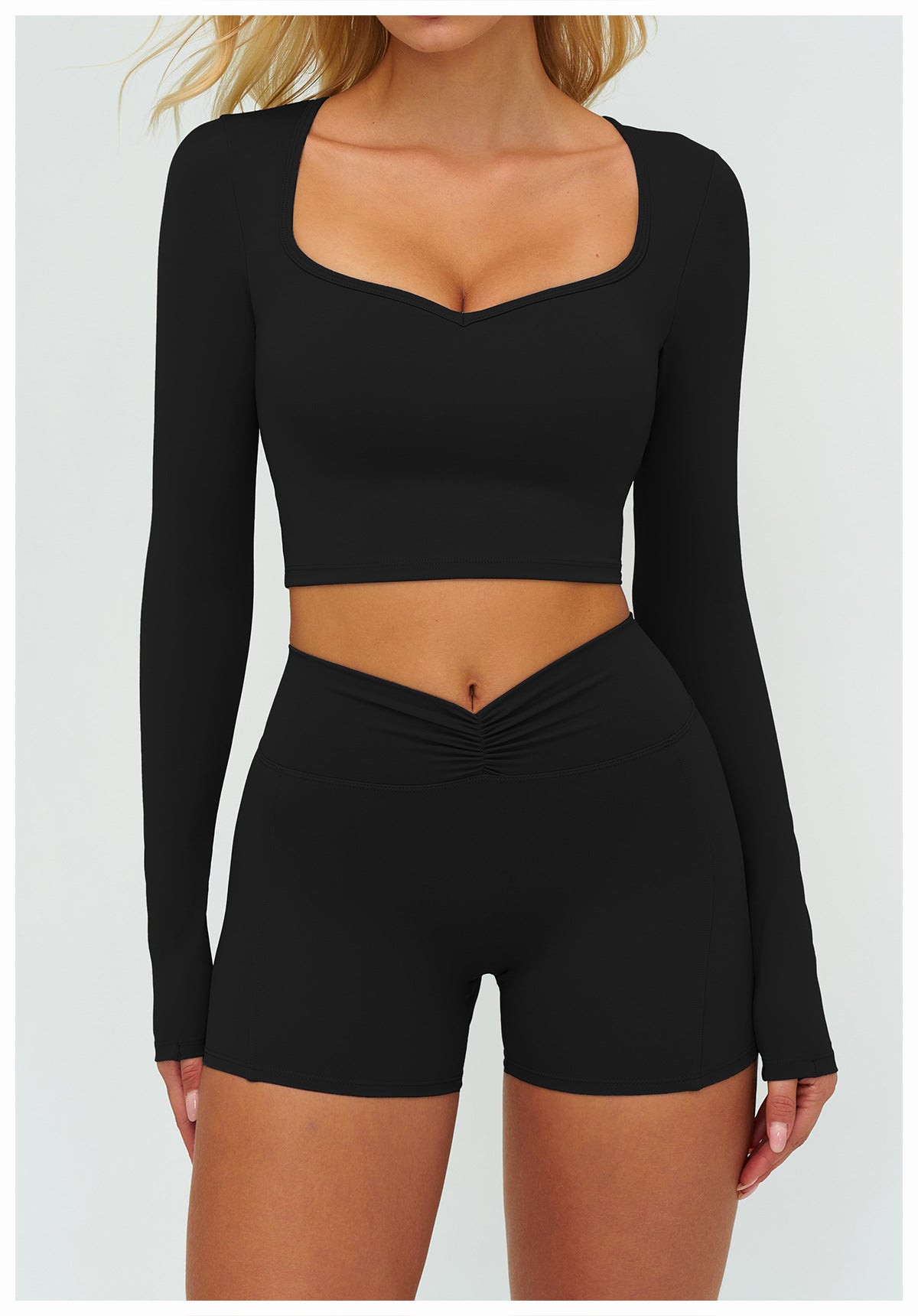12/2025 Autumn/Winter Cross-Border Brushed Long-Sleeved Yoga Wear, Outdoor Running Fitness Wear, Casual Sports Top 9313