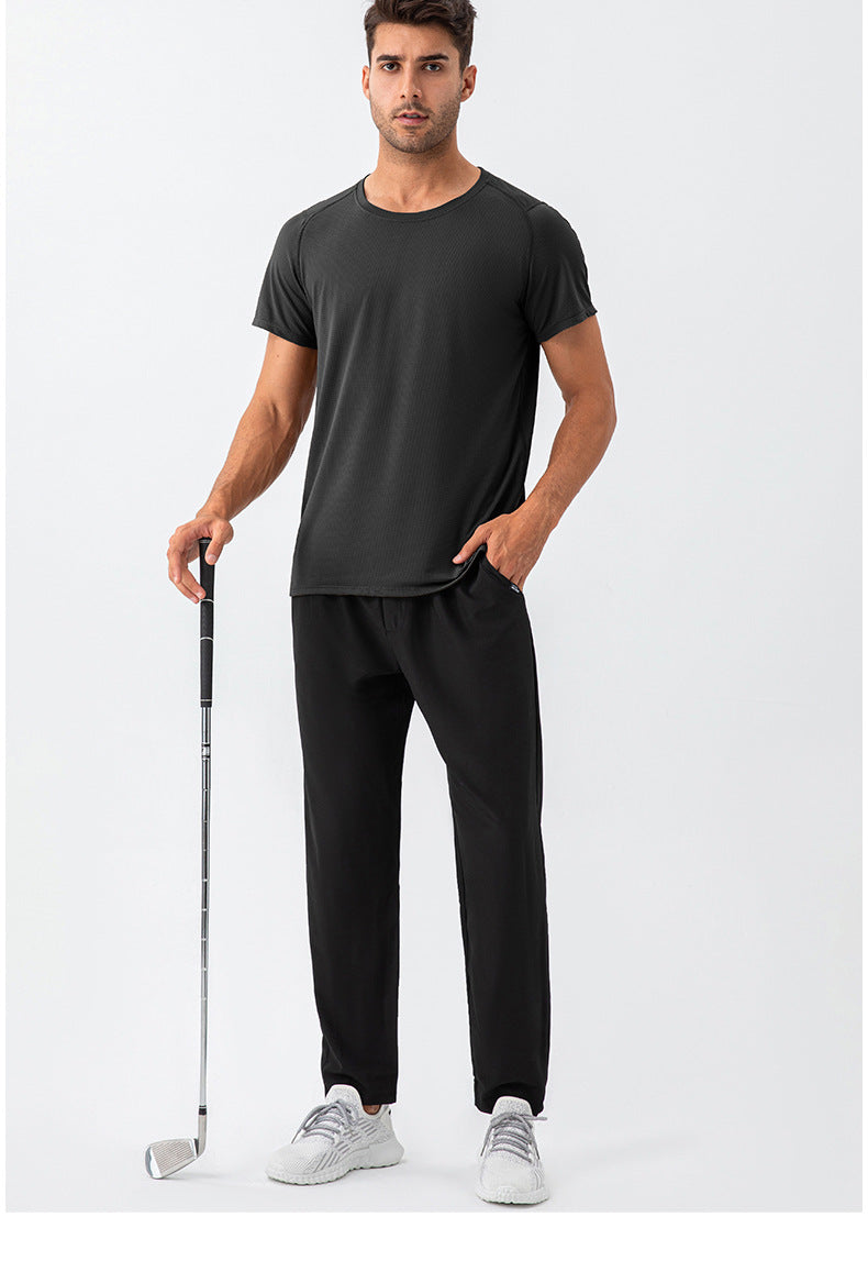 FOUREGG 23.07 Summer men's round neck loose sports T-shirt perspiration quick-drying breathable fitness short-sleeved outdoor running top 31226