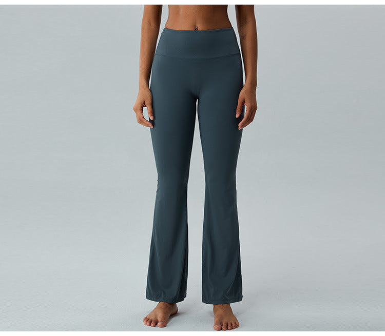 2023.08 Autumn new naked sense of lean speaker yoga pants women micro stretch wide leg pants high waist lift hip outdoor sports fitness pants