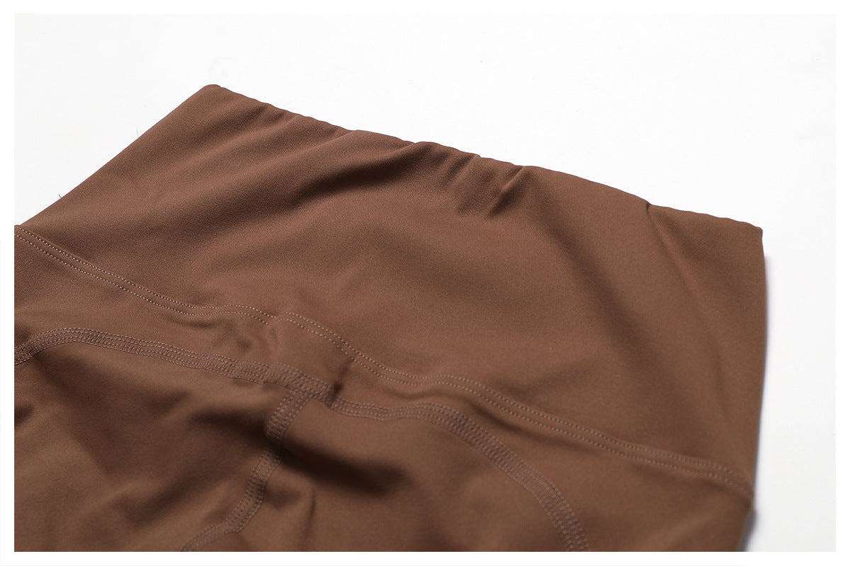 2023.09 Naked quick-drying yoga pants, high-waisted butt-lifting fitness pants, cargo pockets, cycling and running sports pants 8296