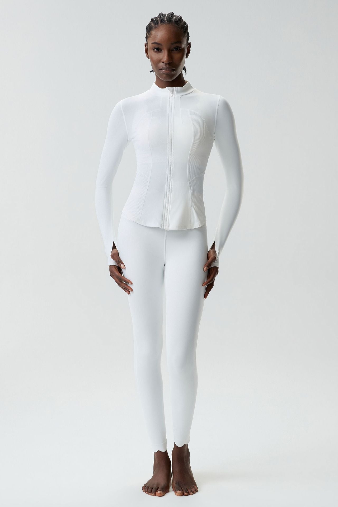 01/2026 Women's Plus Size Fitted Yoga Suit Set, Elastic Quick-Drying Sports Fitness Suit Set (3 Pieces)