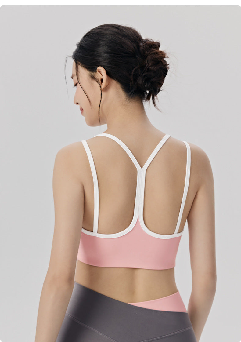 01/2026 Women's color-blocked, cool, breathable, two-piece sportswear set, antibacterial, comfortable, and breathable, perfect for Pilates and yoga.