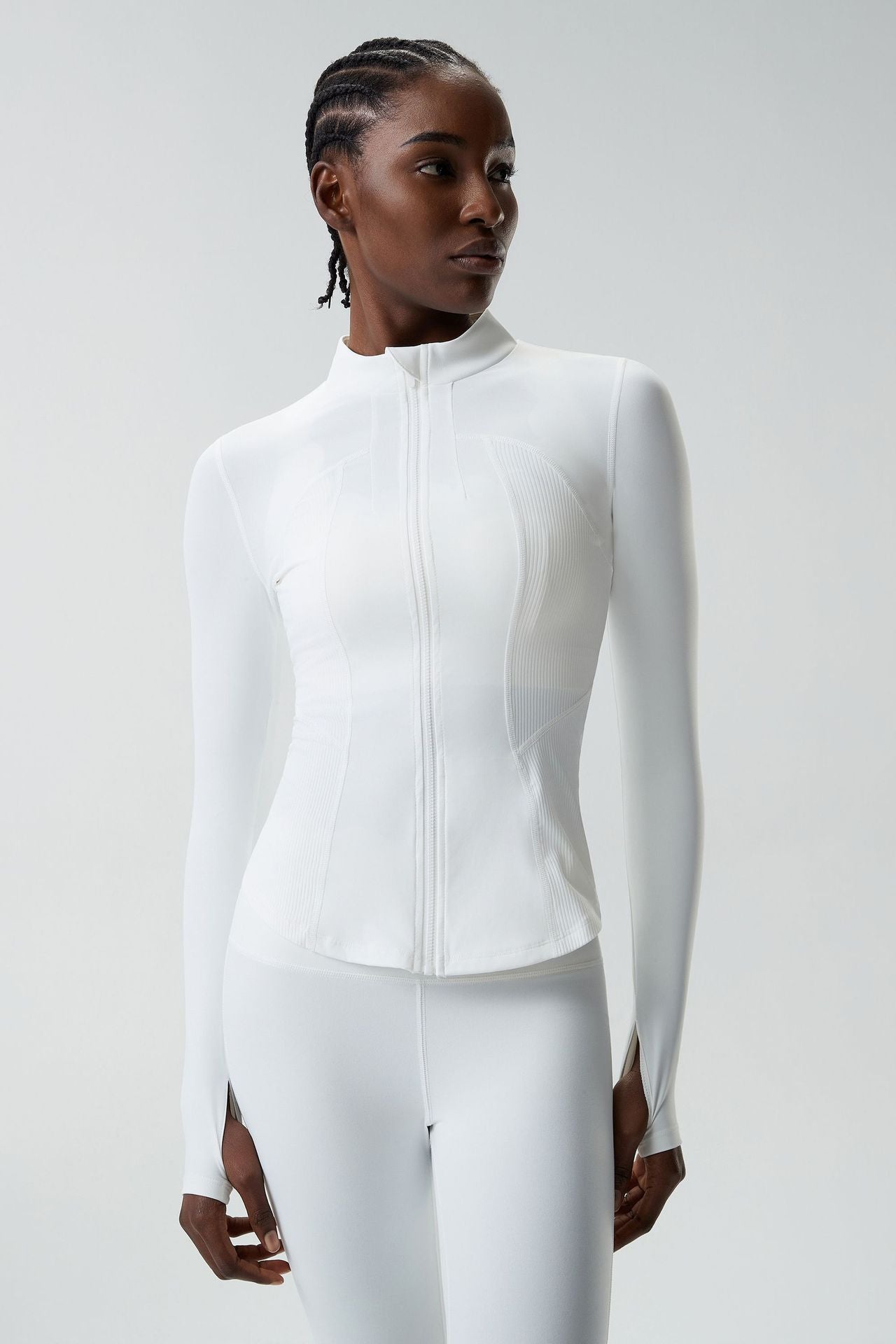 01/2026 Vêtements de yoga grande taille à manches longues pour femmes, veste de sport à fermeture éclair séchage rapide, haut de sport de fitness à manches longues