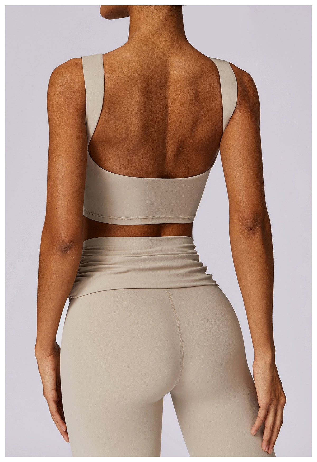 03/2024 Spring nude tight-fitting back yoga suit running sports suit for women breathable quick-drying fitness clothes 8516