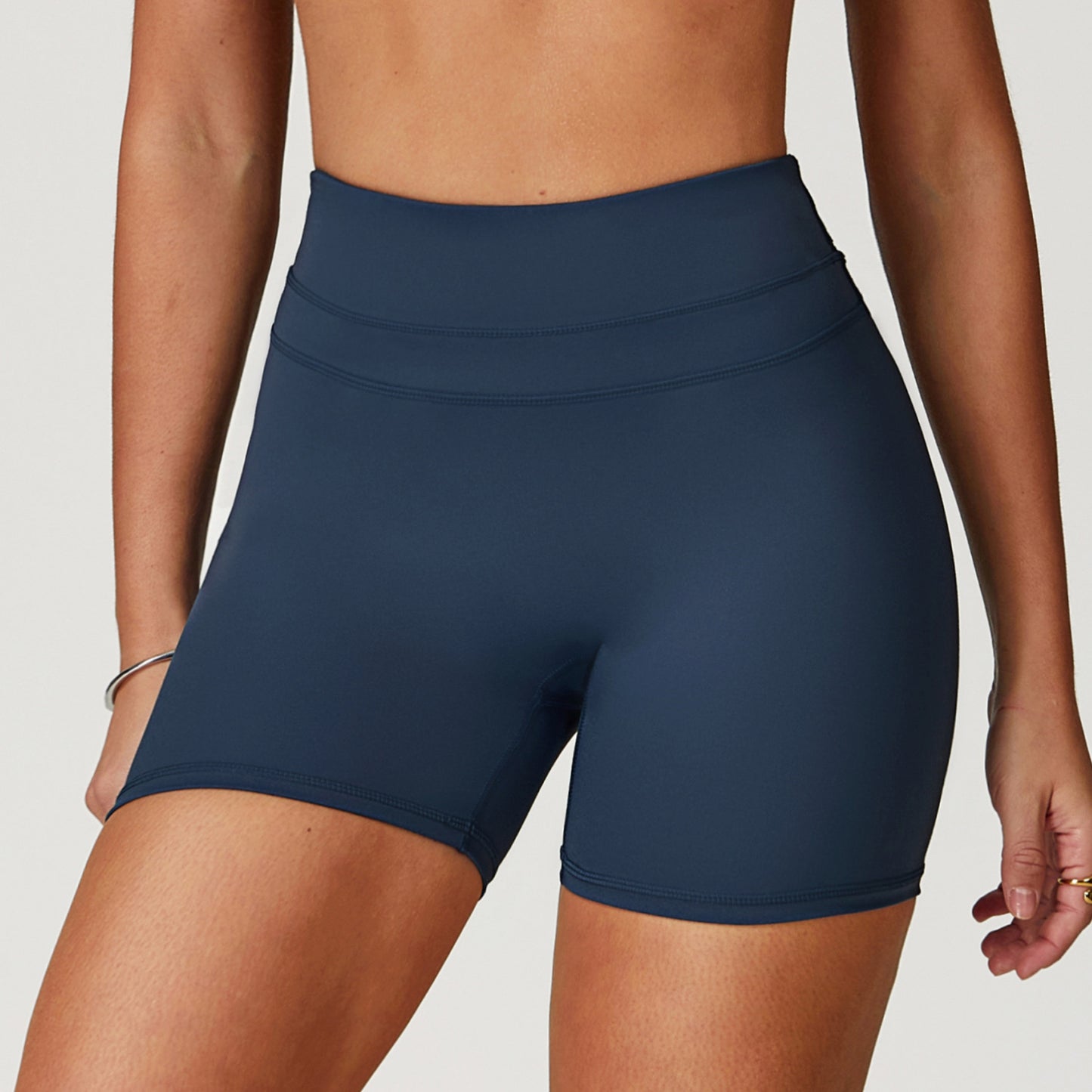 07/2024 Sanded tight yoga shorts elastic high waist peach hip running fitness shorts 8863