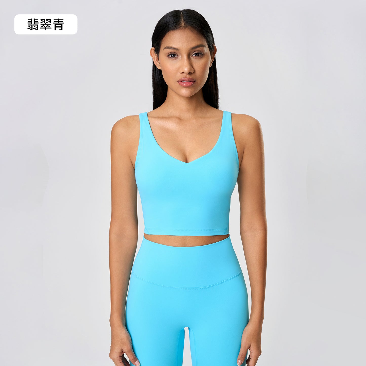 LINK-3 10/2024 Summer new cross-border solid color with chest pads nude back beauty running fitness yoga vest tops female 2054