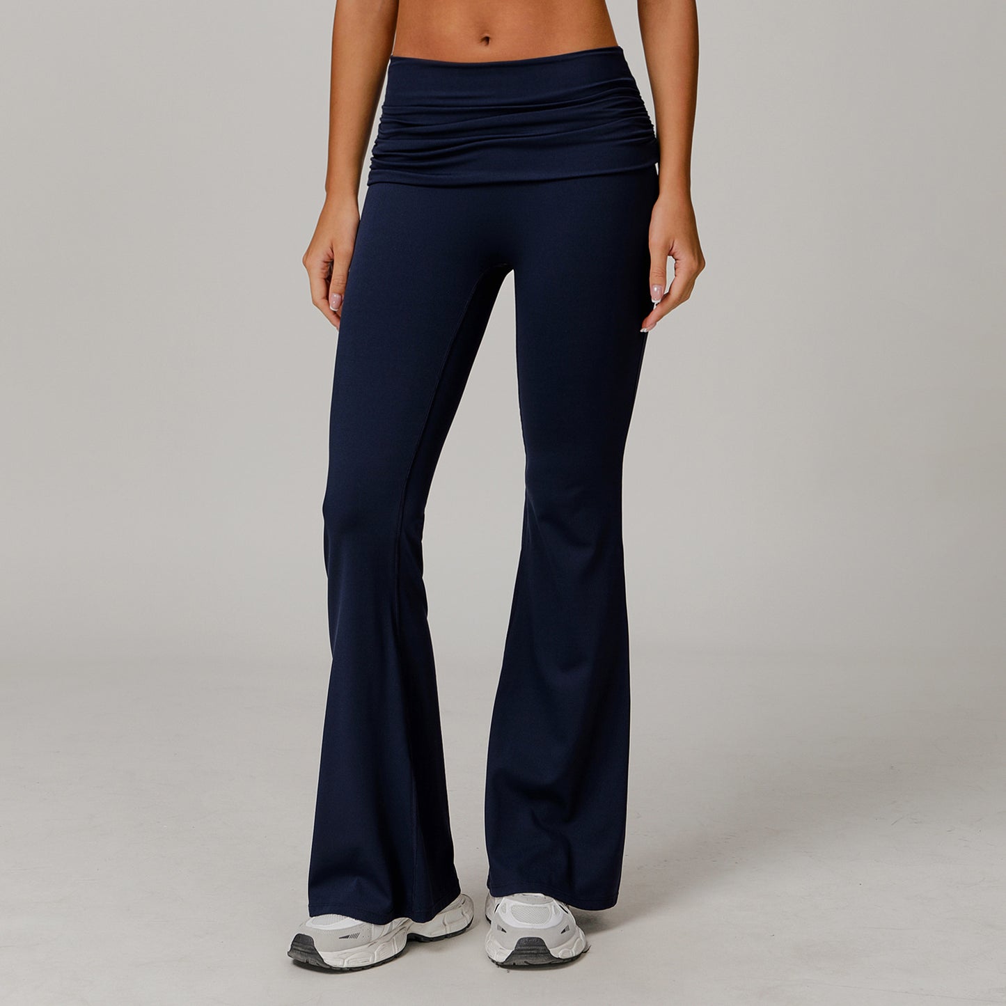 03/2024 Quick-drying butt-lifting yoga pants nude casual wide-leg sports high-waisted tight bell-bottom pants for women 8516