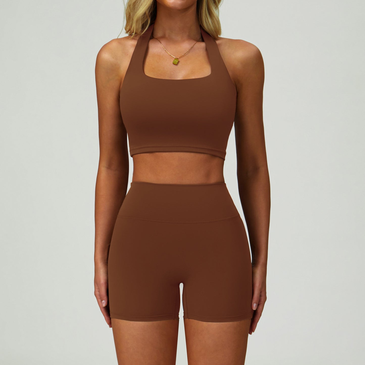 08/2022 nude yoga clothing women's autumn and winter bra and leggings fitness clothing set body running fitness sportswear 6116