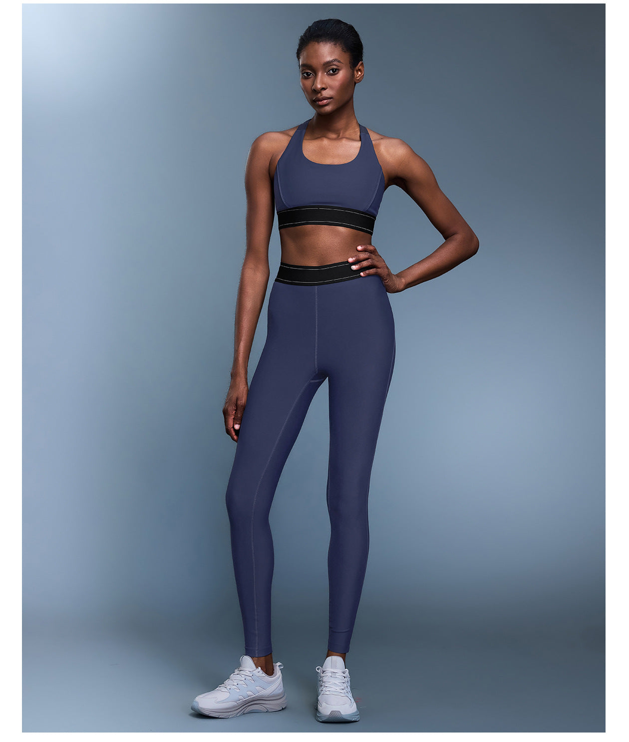 03/2023 CF color contrast elastic waist sports leggings high elastic training fitness yoga pants women