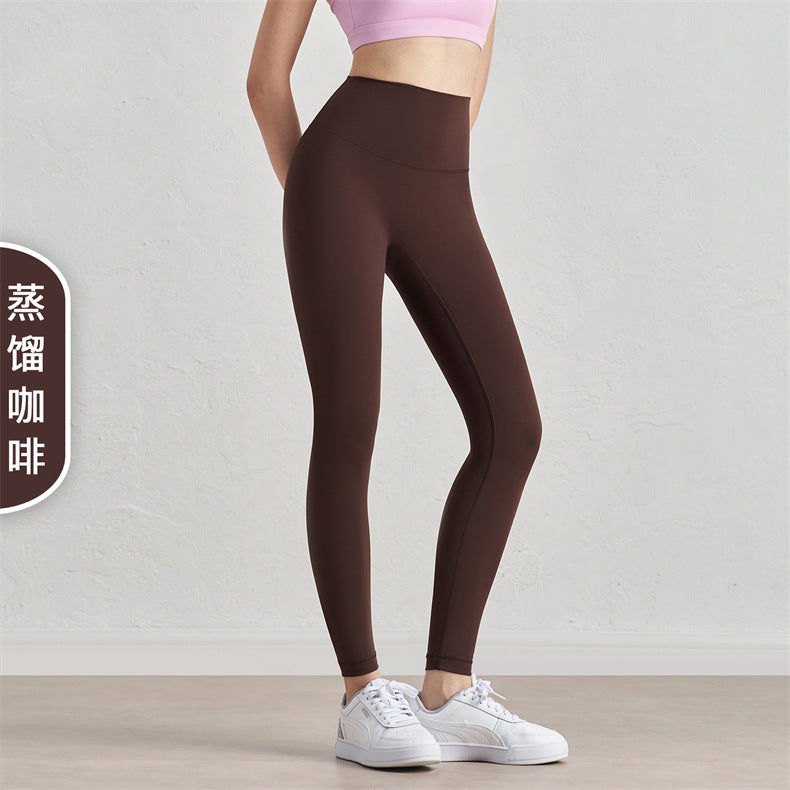 08/2024 Link-3 XY1237 update 51 colors Spring and summer yoga pants brushed sports fitness pants women's nude high waist hip-lifting abdomen high-end yoga clothing tights