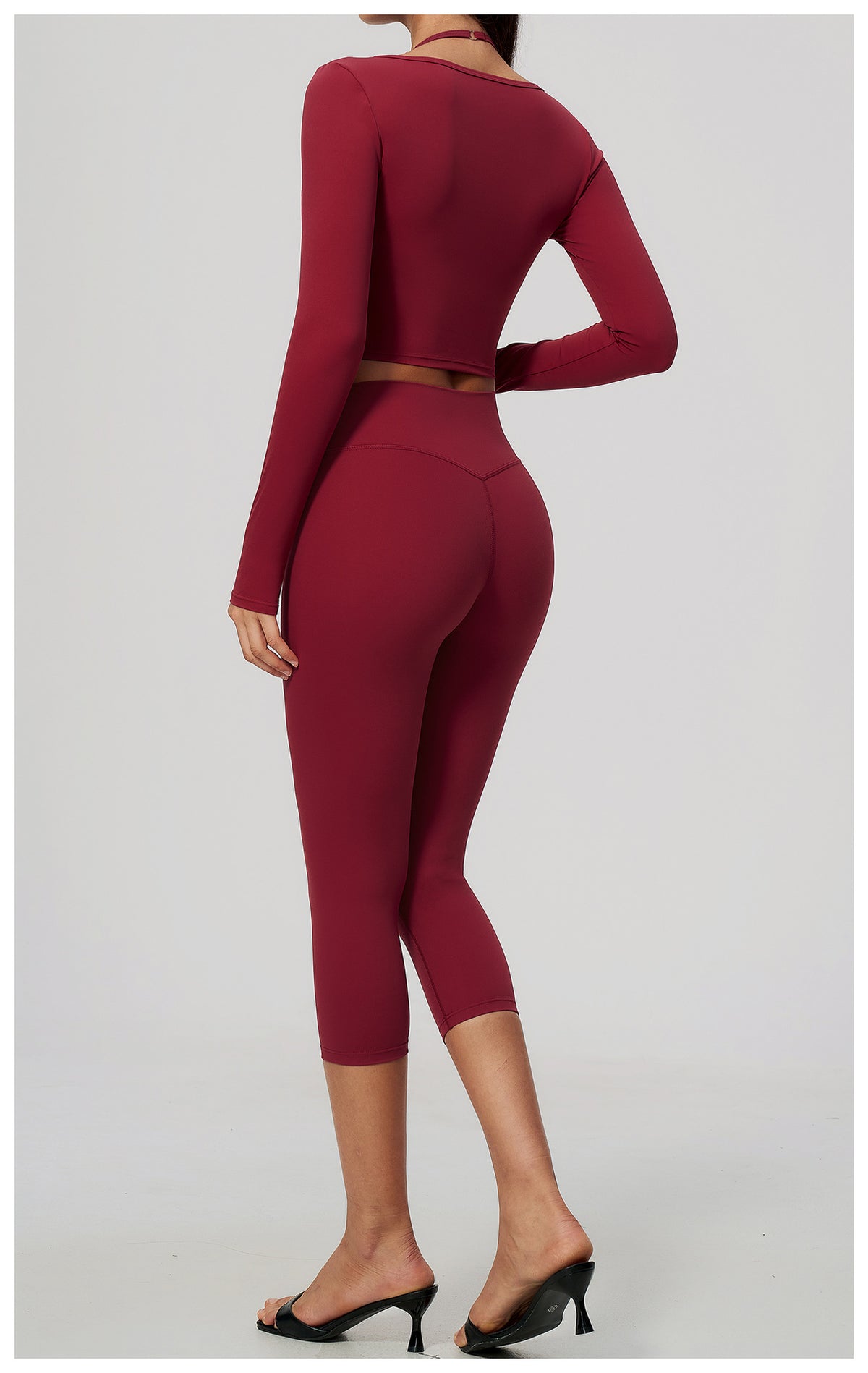 Wholesale Brushed Activewear Set 5529 | Tummy-Control, Butt-Lifting Yoga & Running Outfit | fouregg