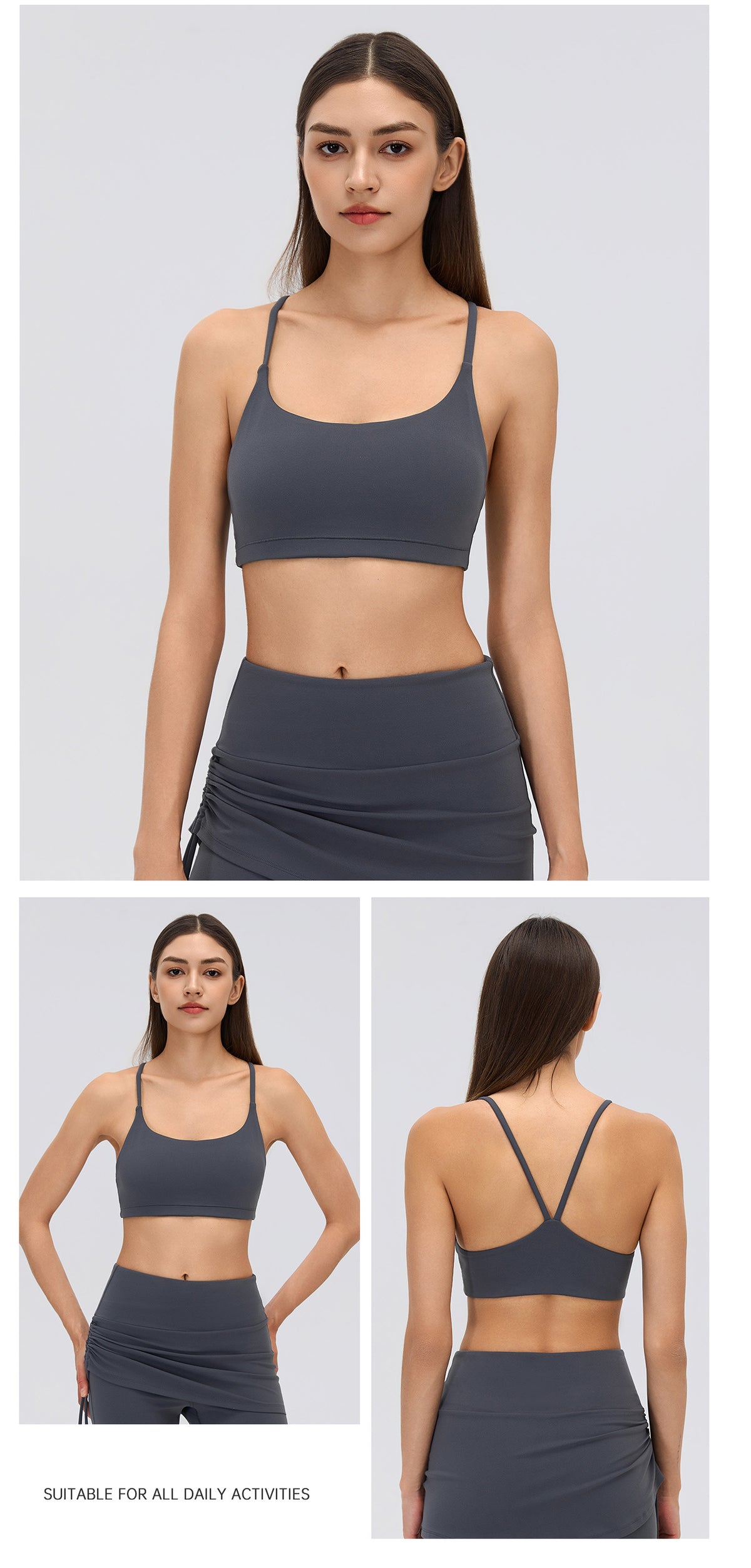 Wholesale Women’s Sports Bra Tank Top | U-Neck Padded Yoga & Fitness Crop Top | fouregg