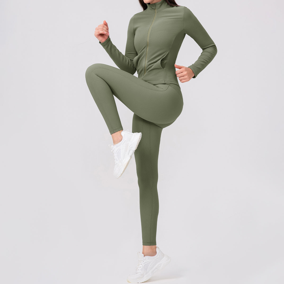 Wholesale Women’s Thermal Workout Jacket | Bulk Fleece-Lined Yoga & Fitness Outerwear 22619 | fouregg