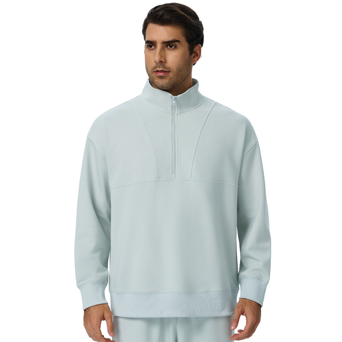 Wholesale Men’s Half-Zip Sports Pullover | Bulk Relaxed-Fit Thermal Workout Top 61531 | fouregg