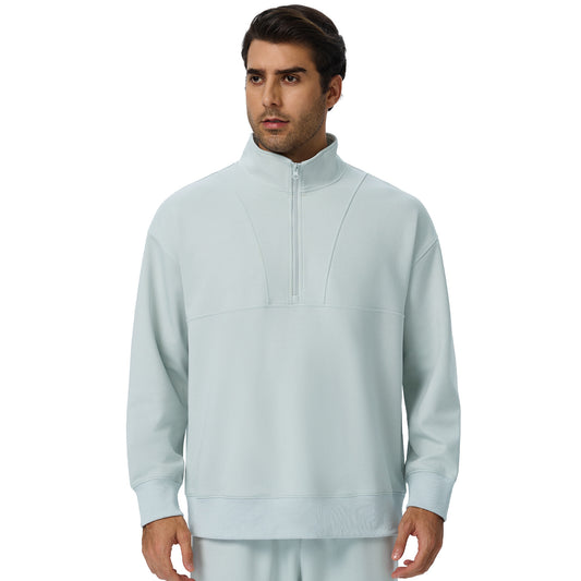 Wholesale Men’s Half-Zip Sports Pullover | Bulk Relaxed-Fit Thermal Workout Top 61531 | fouregg