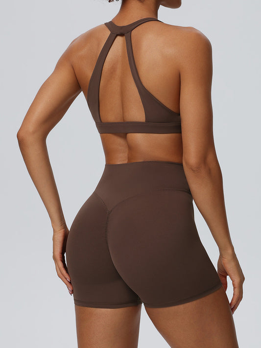 Wholesale Halter Yoga Sports Bra | Bulk Padded Activewear Bra 62724 | fouregg