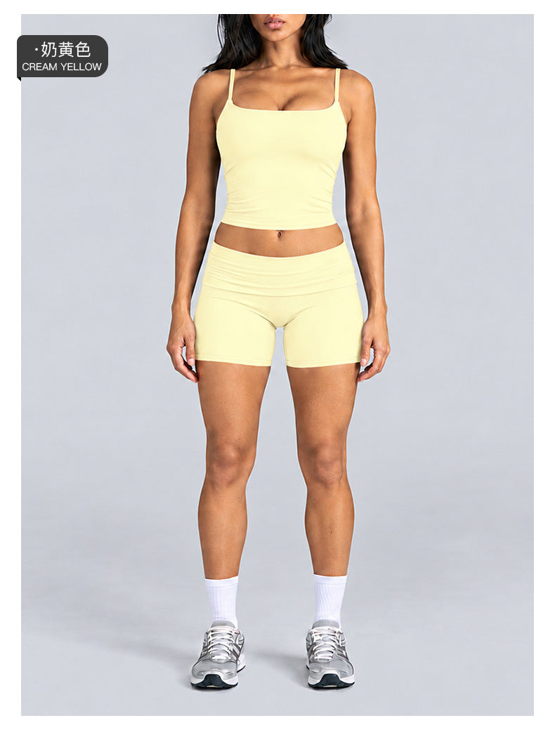 Wholesale Women’s Activewear Set | Quick-Dry Backless Tank Top & Slimming High-Waisted Workout Pants | fouregg