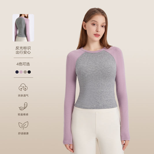 Wholesale Women’s Reflective Activewear Top | Slimming Heat-Retention Running & Gym T-Shirt | fouregg
