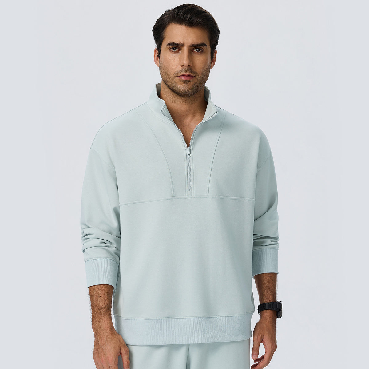 Wholesale Men’s Half-Zip Sports Pullover | Bulk Relaxed-Fit Thermal Workout Top 61531 | fouregg