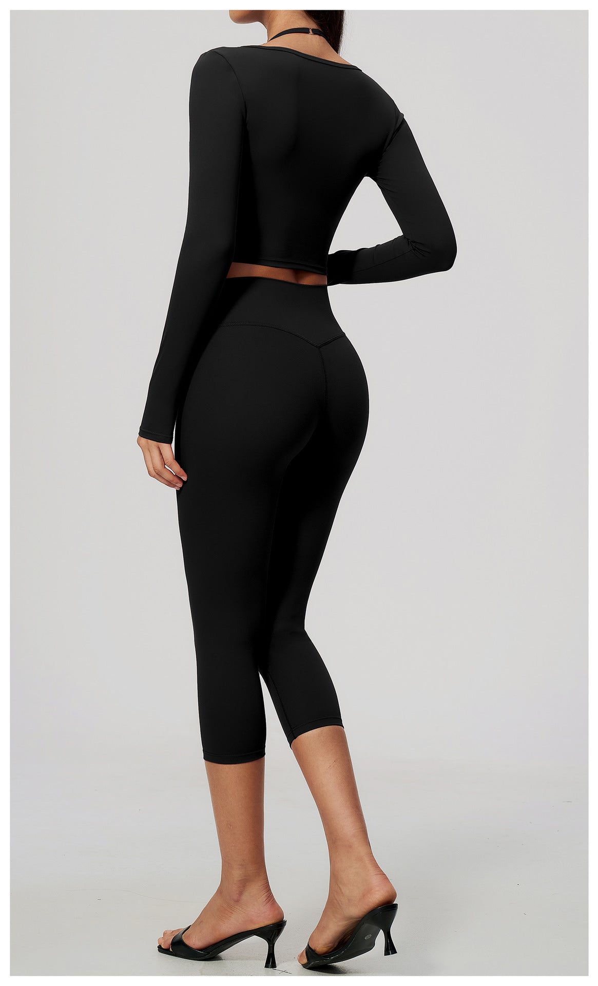 Wholesale Brushed Activewear Set 5529 | Tummy-Control, Butt-Lifting Yoga & Running Outfit | fouregg