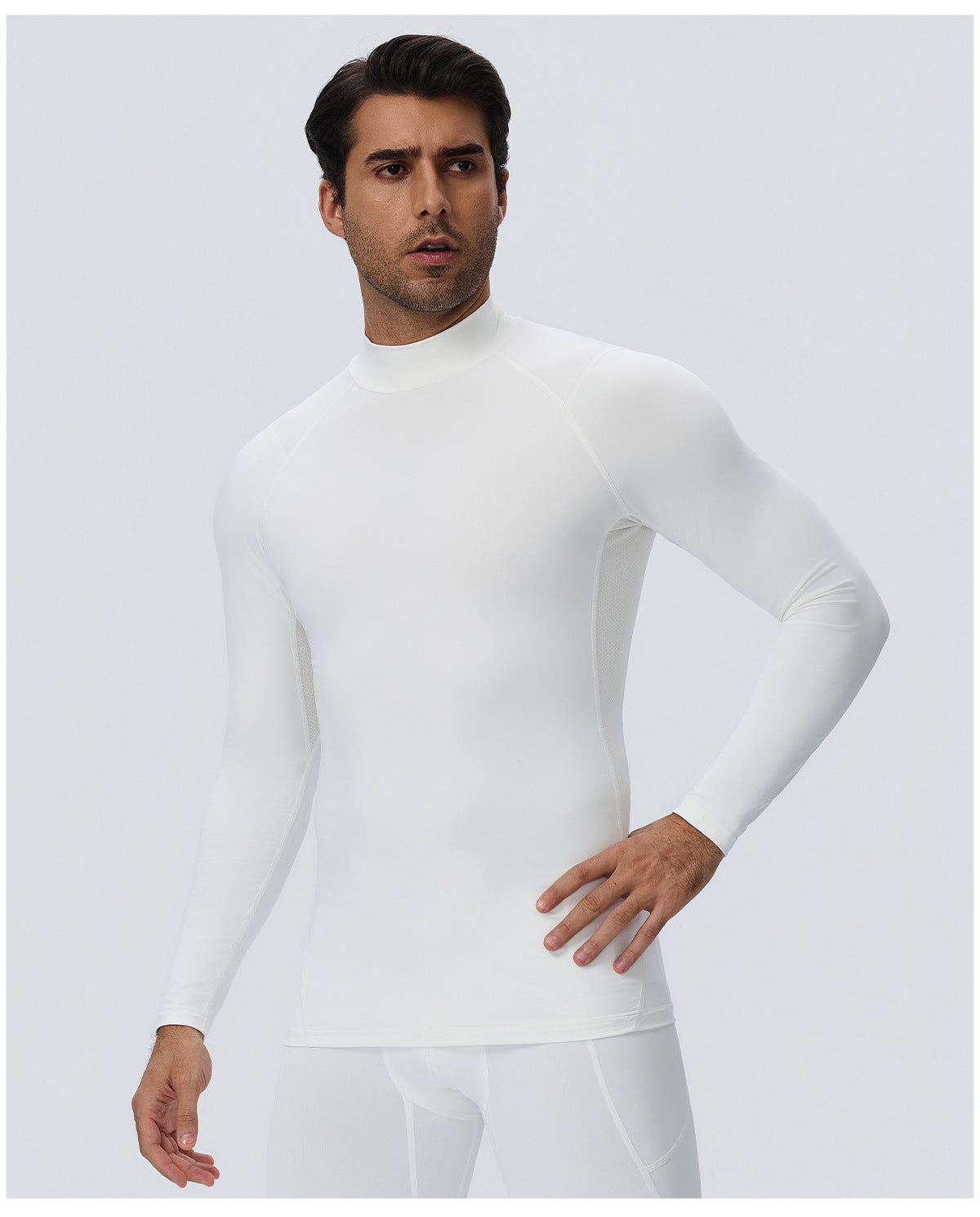 Wholesale Men’s Sculpting Workout Set | High-Stretch Long-Sleeve Shirt & Slim-Fit Gym Pants | fouregg