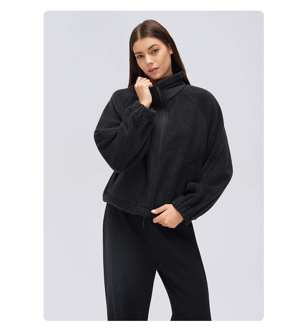 Wholesale Women’s Thermal Activewear Set | Wind-Resistant Jacket & Draped Wide-Leg Trousers | fouregg