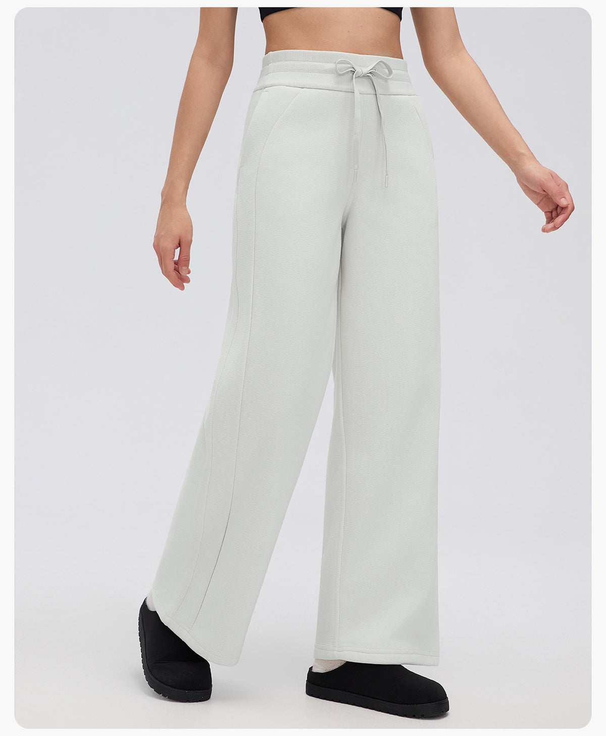 Wholesale Women’s Winter Sweatpants D26116 | Relaxed Straight-Leg Warm-Up Trousers with Elastic Waist | fouregg