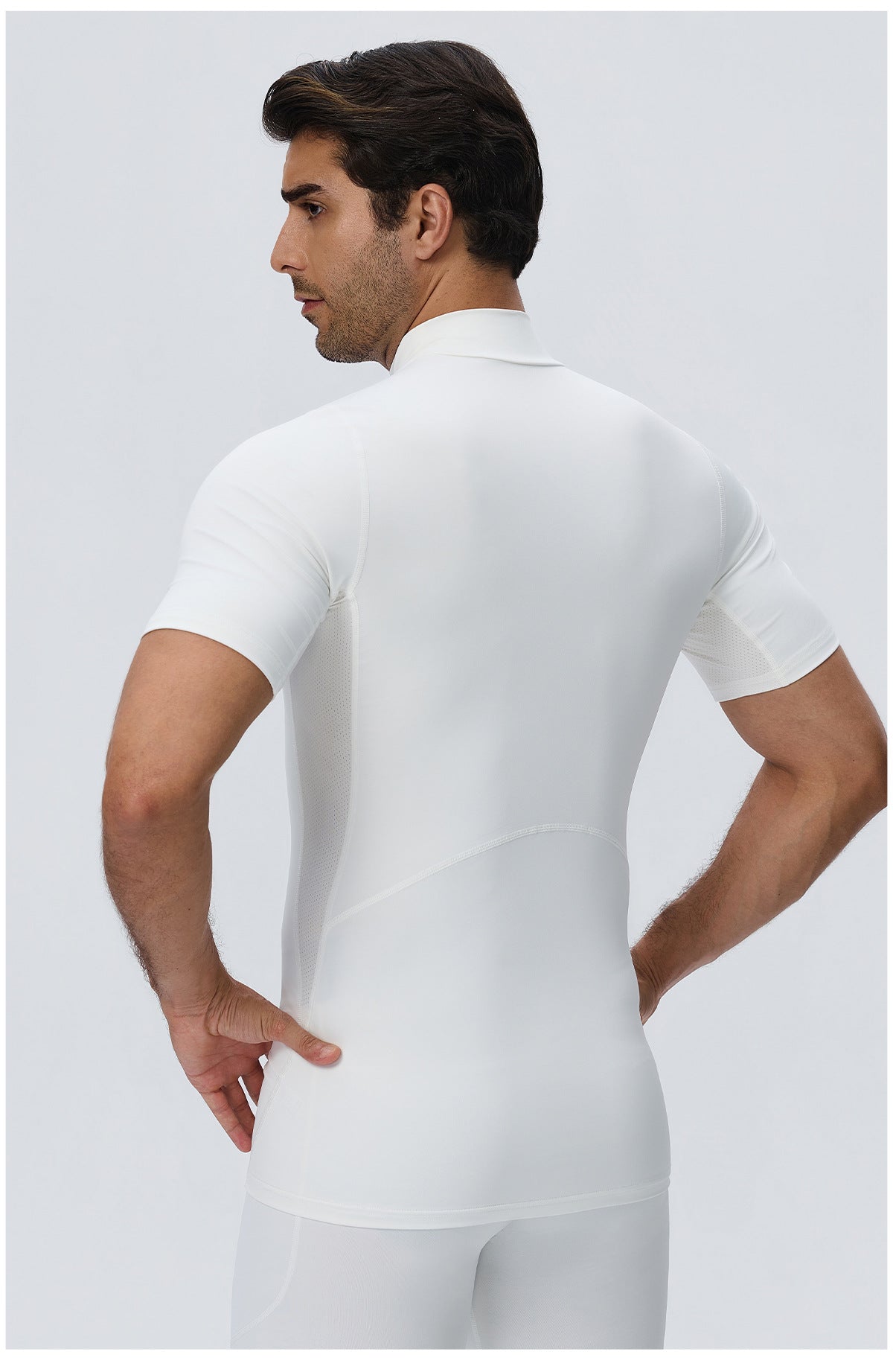 Wholesale Men’s Sculpting Workout Shirt 61207 | Slim-Fit Short Sleeve Running & Training Top | fouregg