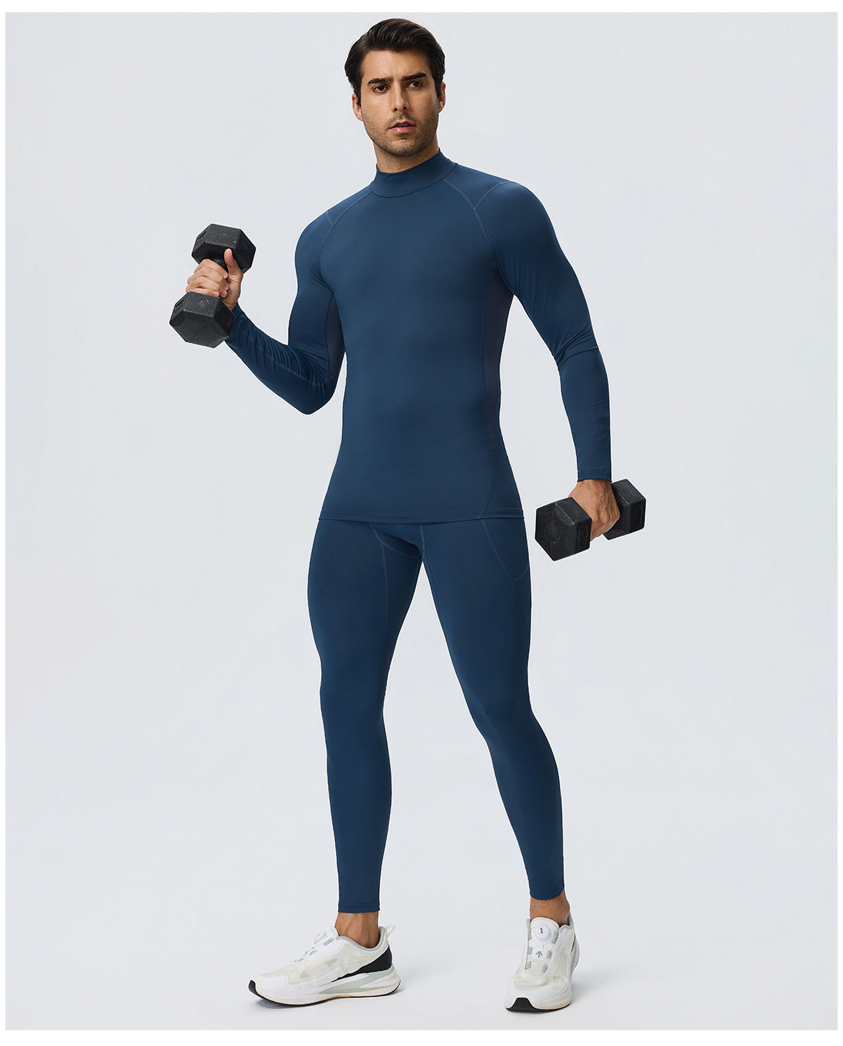Wholesale Men’s Sculpting Workout Top 61532 | High-Stretch Long Sleeve Fitness Shirt | fouregg