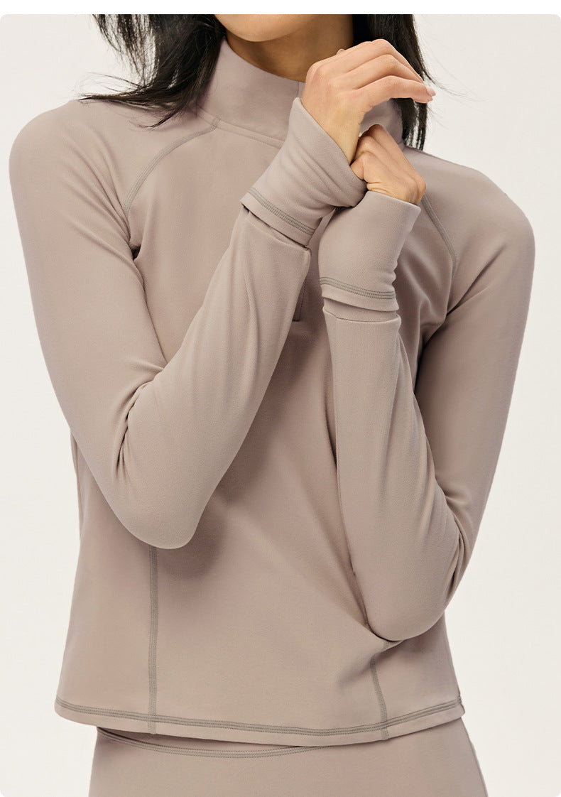 Wholesale Women’s Premium Lycra Sports Jacket | Bulk Long-Sleeve Fitness & Yoga Wear | fouregg