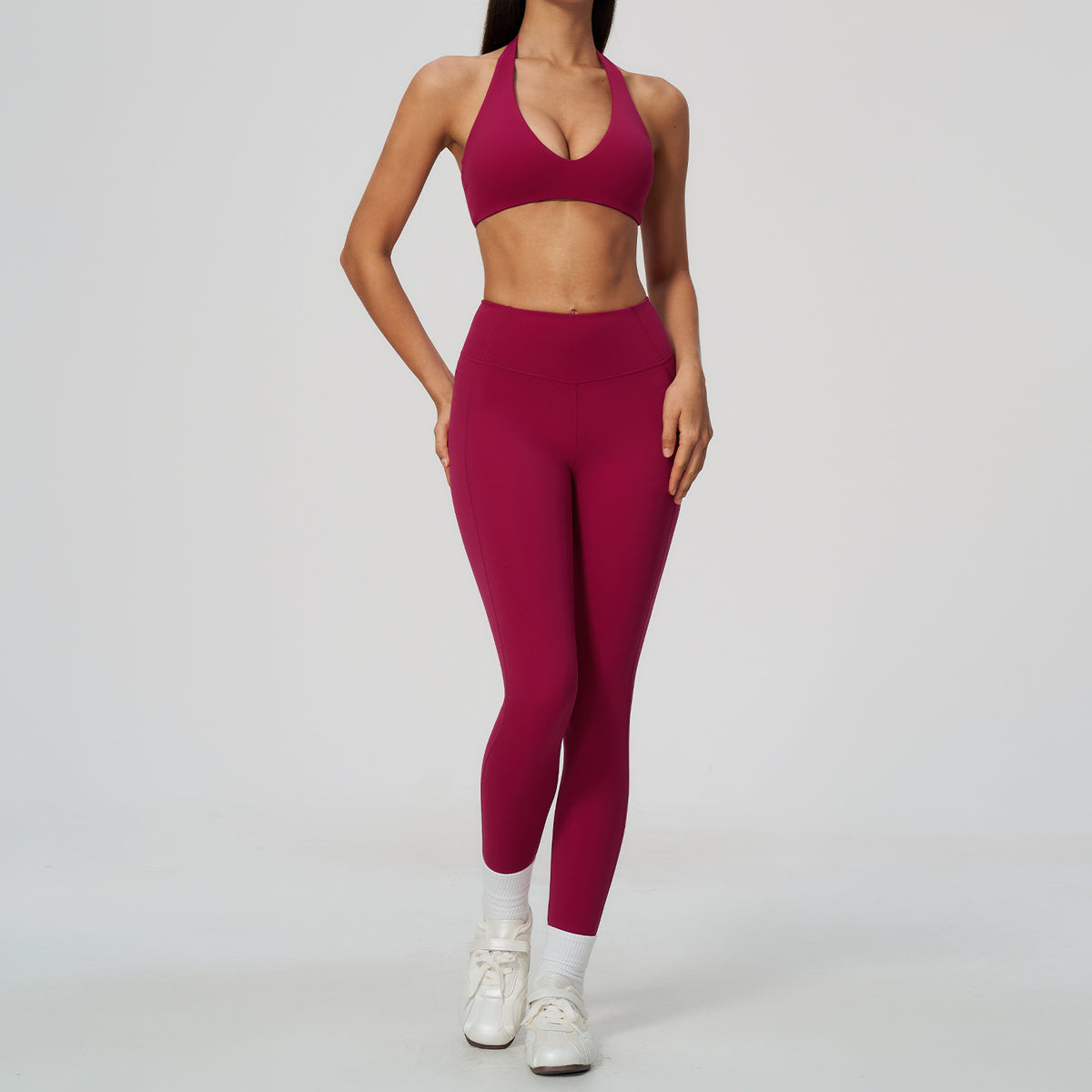 Wholesale Push-Up Halter Top & Pants Set | Tummy-Control Open-Back | fouregg