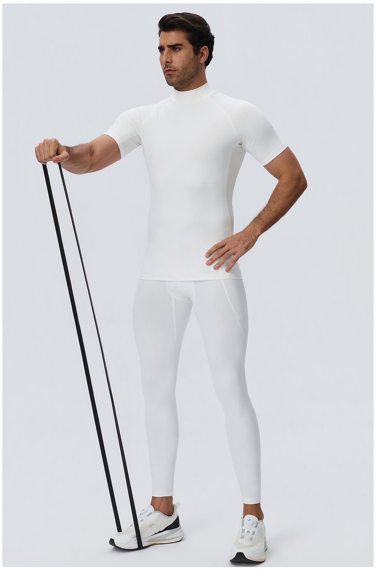 Wholesale Men’s Sculpting Workout Set | High-Stretch T-Shirt & Slim-Fit Fitness Pants | fouregg