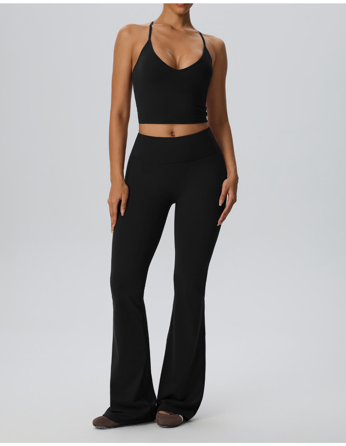 Wholesale Women’s Double-Brushed Yoga Set | Bulk Sculpting 2-Piece Fitness Activewear | fouregg