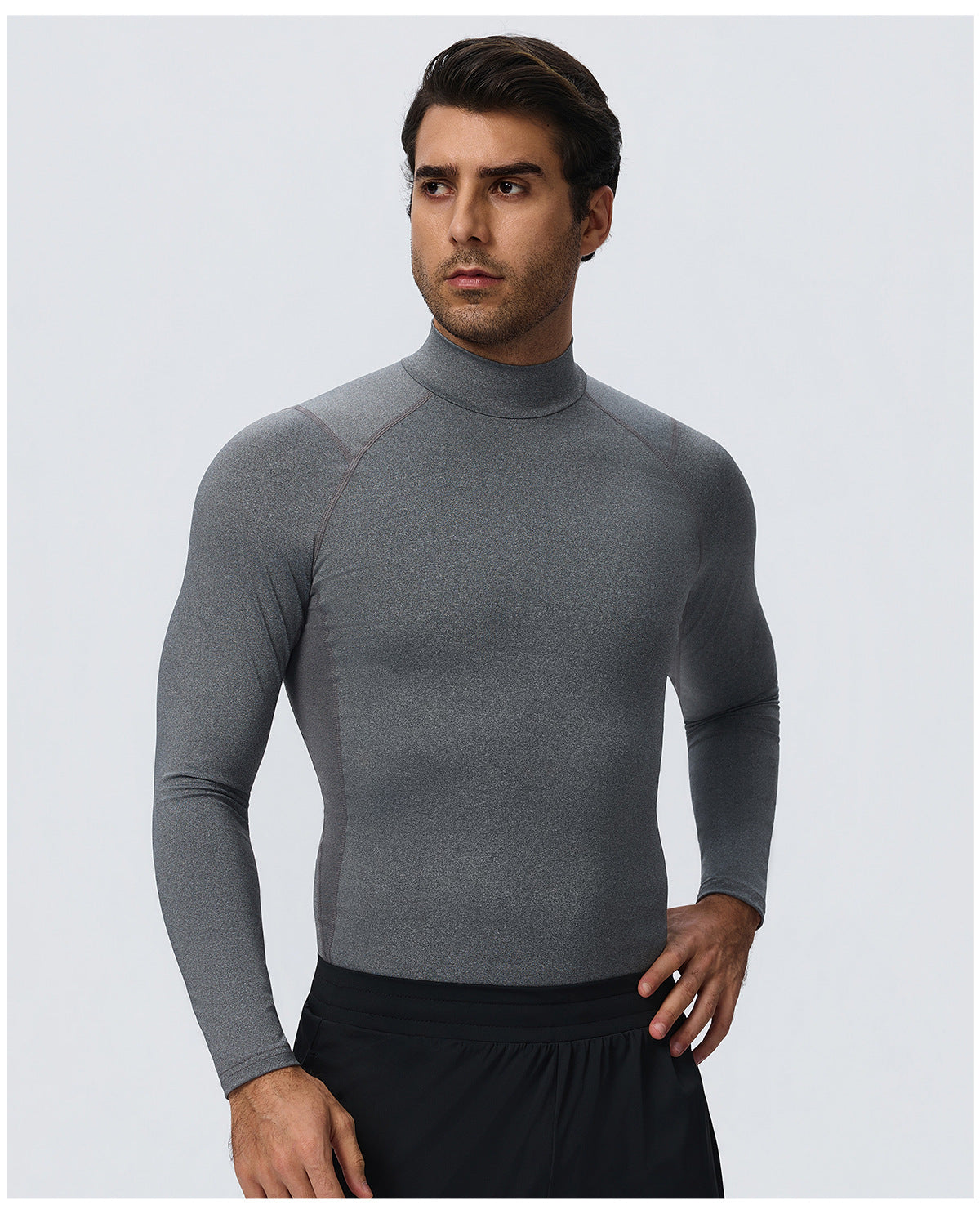 Wholesale Men’s Sculpting Workout Top 61532 | High-Stretch Long Sleeve Fitness Shirt | fouregg