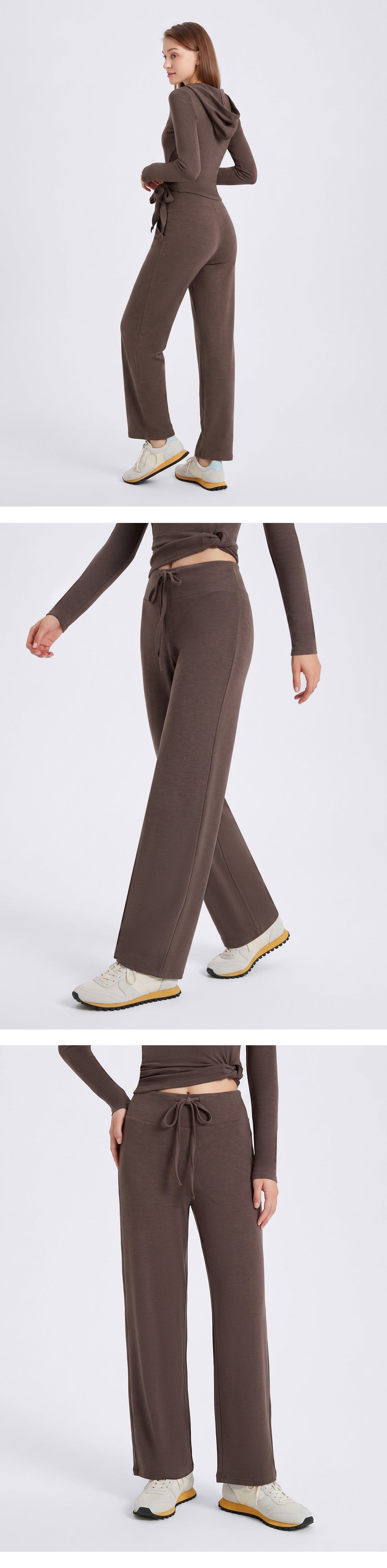 Wholesale Thermal Activewear Pants | Relaxed-Fit Fleece-Lined Wide-Leg Workout Trousers | fouregg