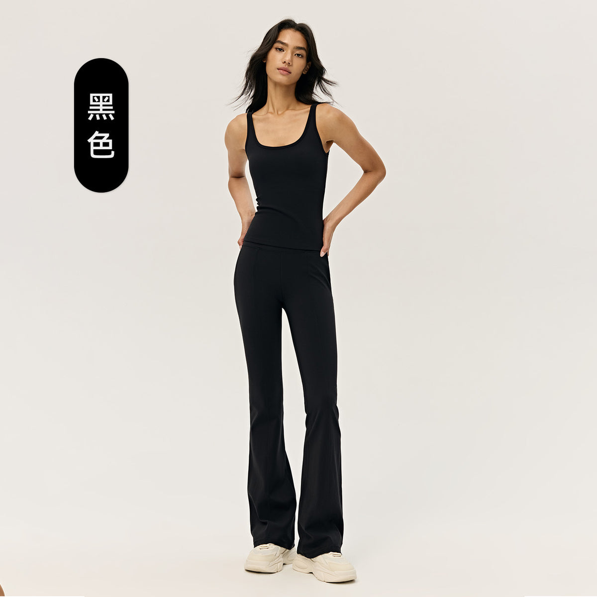 Wholesale Premium Nylon Lycra Workout Set | Bulk Sculpting Yoga & Fitness Wear | fouregg - Black