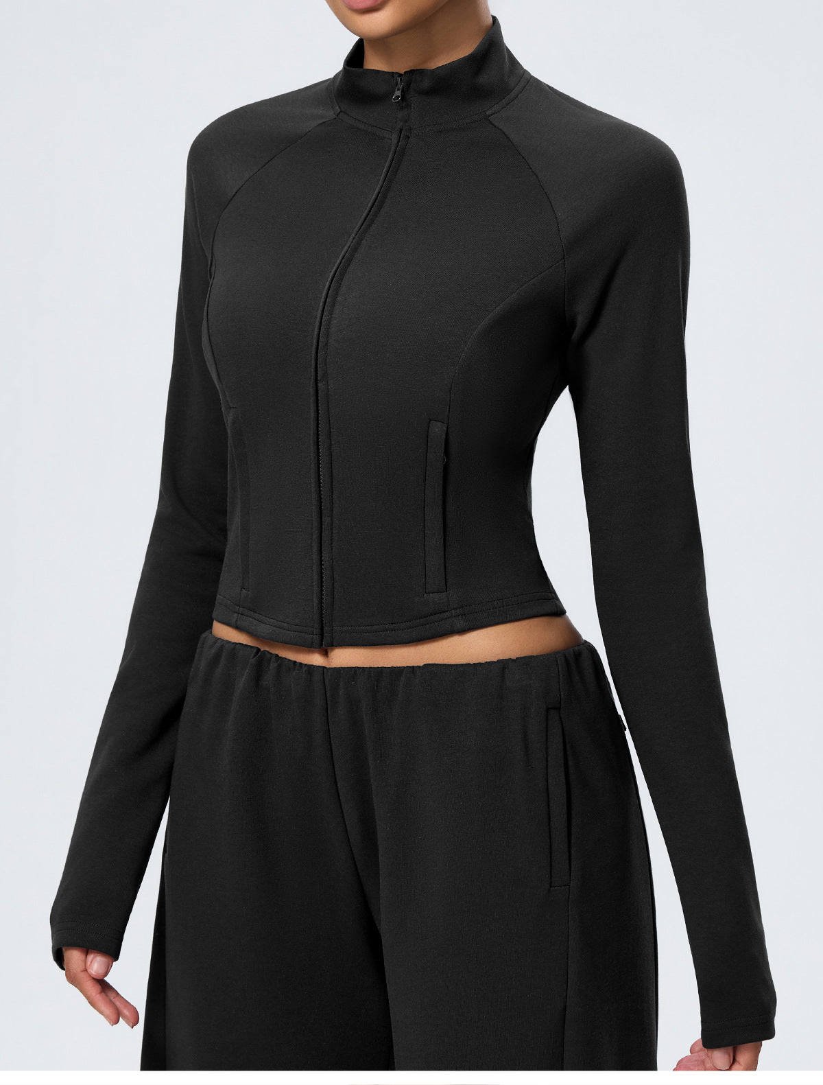 Wholesale Winter Activewear Jacket | Slim-Fit Heat-Retention Cropped Workout Top | fouregg
