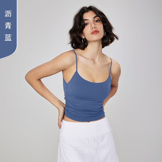 07/2023 updated colors spring and summer new NULS double-sided brocade skin-friendly sports underwear women's small sling trendy fold yoga bra fouregg