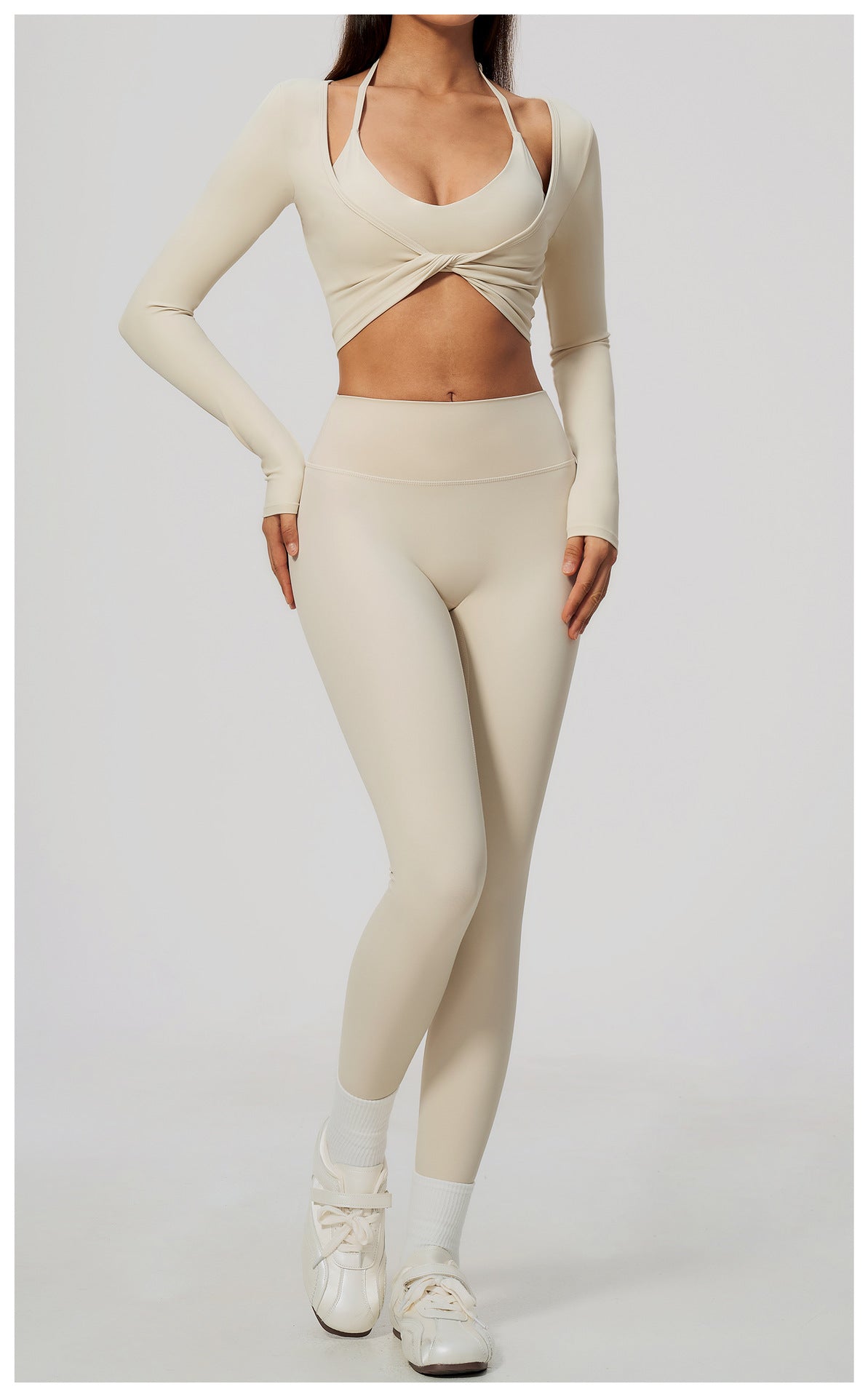 Wholesale Women’s Brushed Pilates Top 5529 | High-Stretch Breathable Cropped Workout Shirt | fouregg