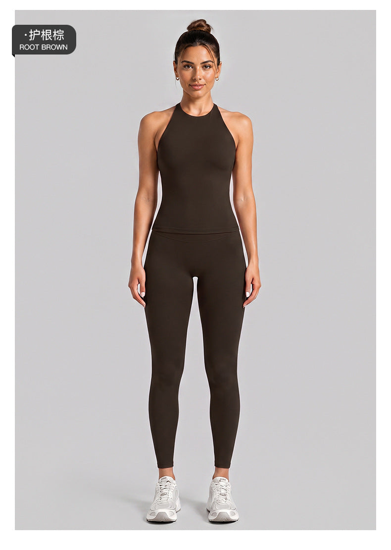 Wholesale Women’s Activewear Set | Slimming Sports Tank & Loose-Fit Workout Pants | fouregg