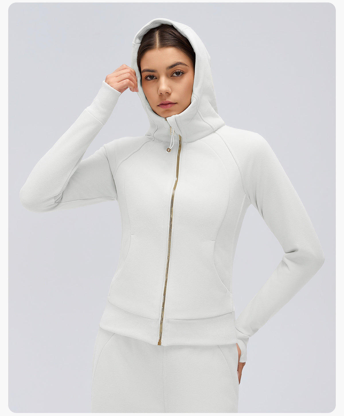 Wholesale Women’s Winter Puffer Jacket D26117 | Slimming Zip-Up Hooded Thermal Outerwear | fouregg