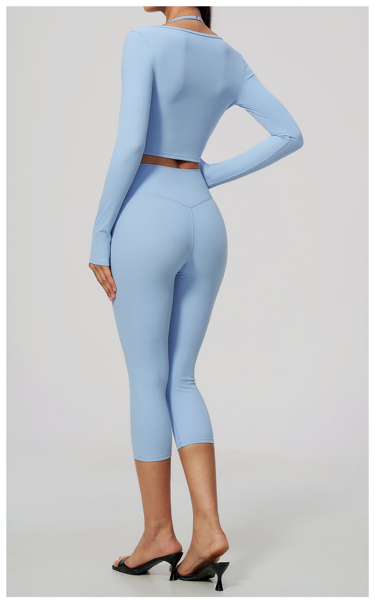 Wholesale Brushed Activewear Set 5529 | Tummy-Control, Butt-Lifting Yoga & Running Outfit | fouregg