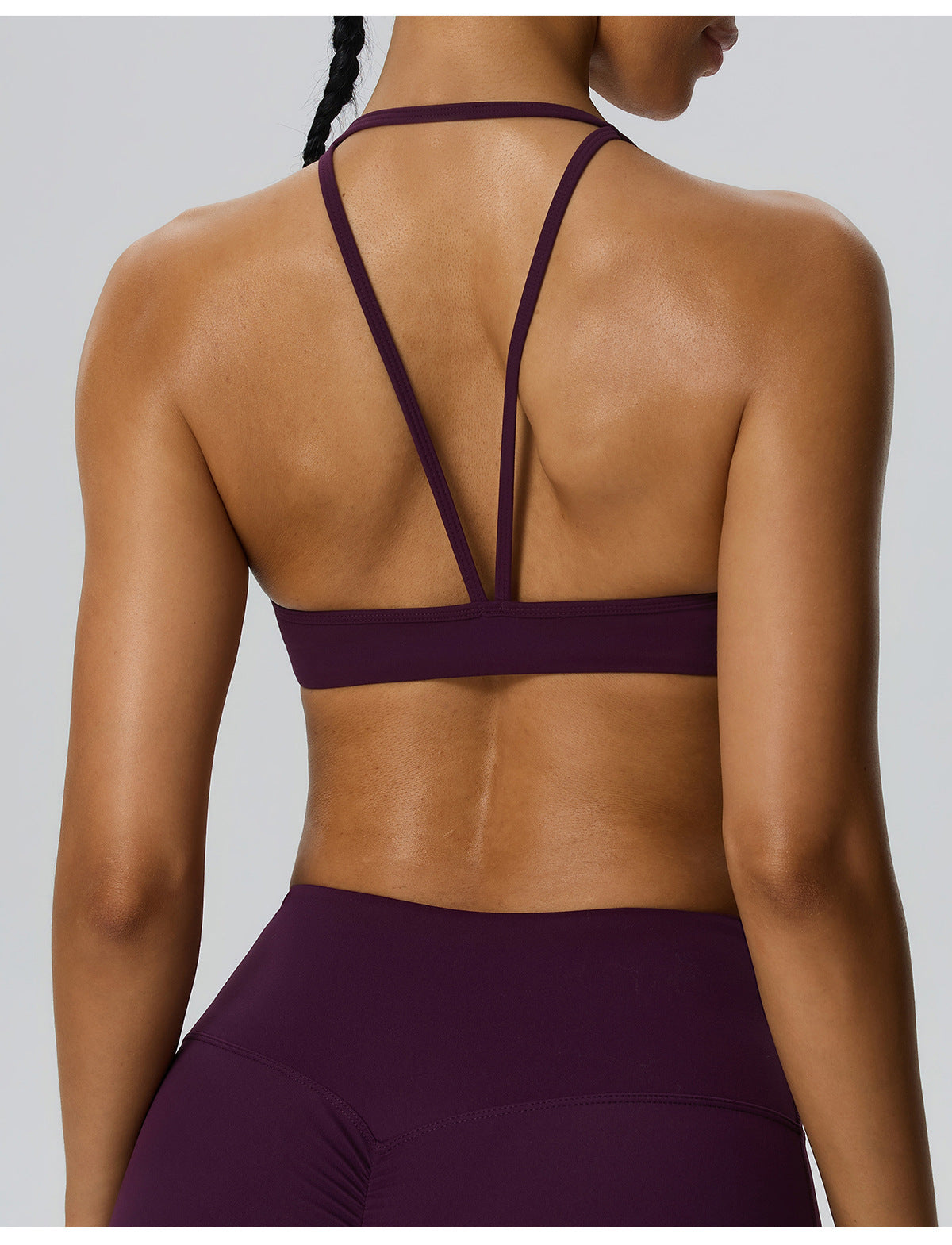 Wholesale Women’s Double-Brushed Sports Bra | Bulk V-Neck Halter Fitness & Yoga Wear 62767 | fouregg