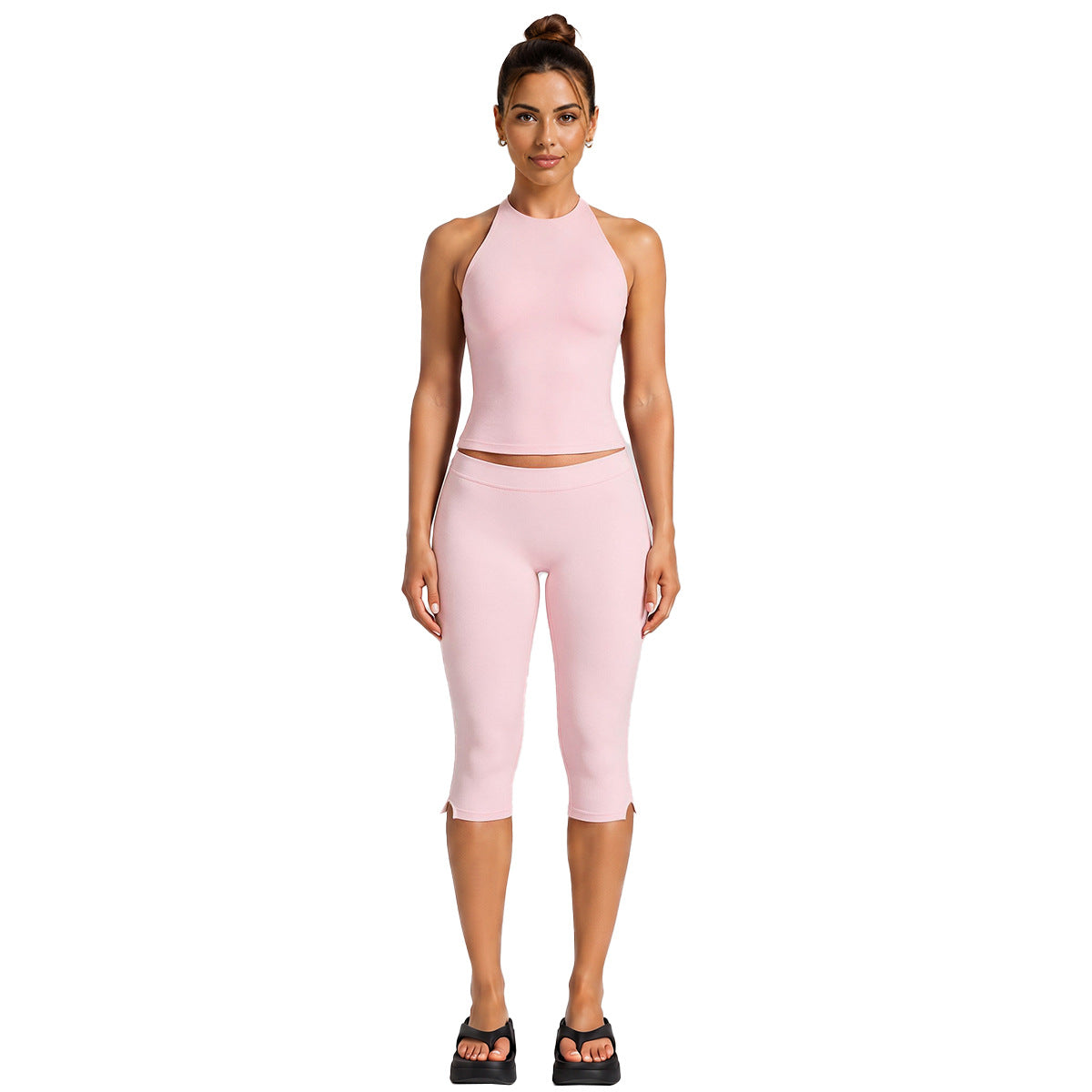Wholesale Women’s Activewear Set | Halter Neck Workout Top & High-Stretch Pilates Leggings | fouregg