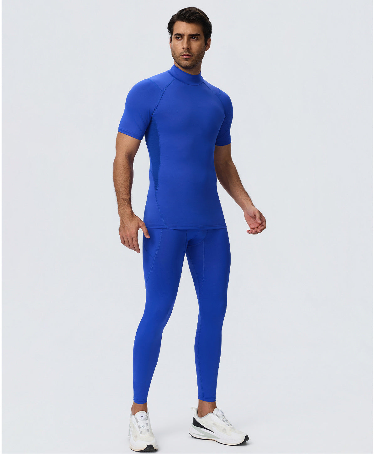 Wholesale Men’s Sculpting Workout Set | High-Stretch T-Shirt & Slim-Fit Fitness Pants | fouregg