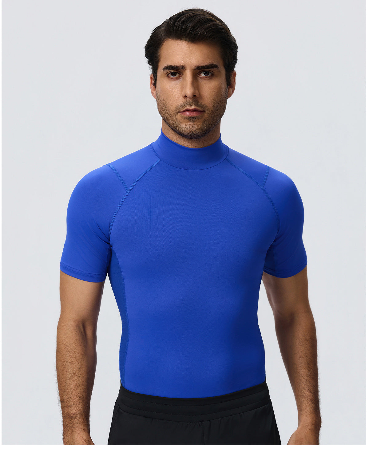 Wholesale Men’s Sculpting Workout Shirt 61207 | Slim-Fit Short Sleeve Running & Training Top | fouregg
