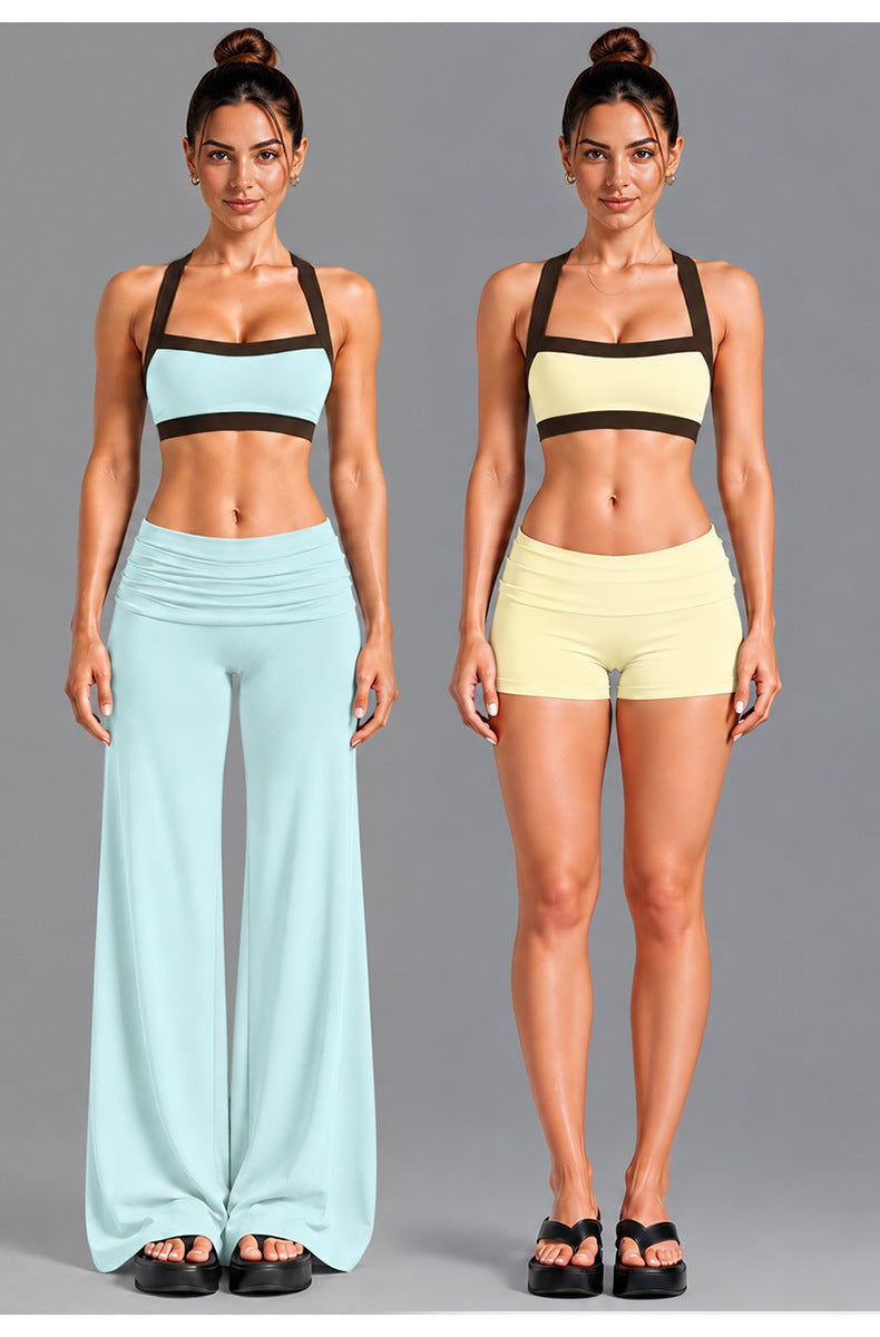 Wholesale Women’s Activewear Set | Contrast-Color Yoga Bra & Pilates Fitness Pants | fouregg