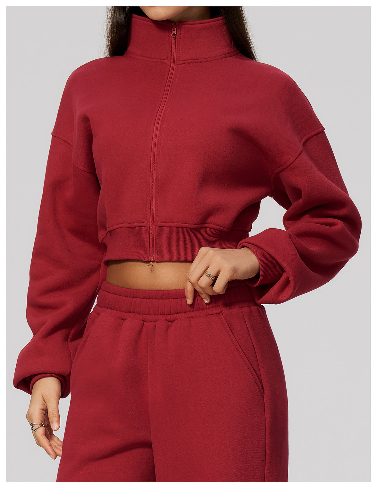Wholesale Women’s Cropped Sports Jacket | Bulk Warm Windproof Fleece 3615 | fouregg