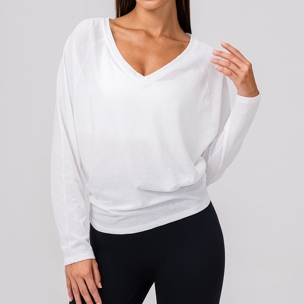 Wholesale Women’s Long-Sleeve Workout Shirt | Bulk Soft-Touch Running & Yoga Top | fouregg - White