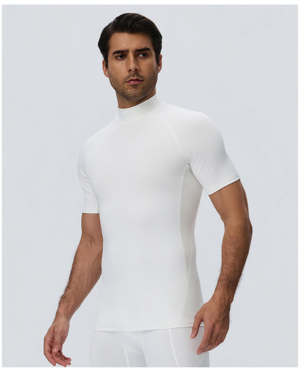 Wholesale Men’s Sculpting Workout Shirt 61207 | Slim-Fit Short Sleeve Running & Training Top | fouregg